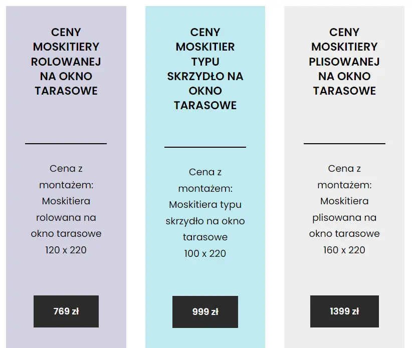 cennik moskitier balkonowych